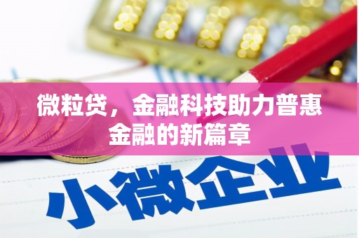 东乡族微粒贷，金融科技助力普惠金融的新篇章
