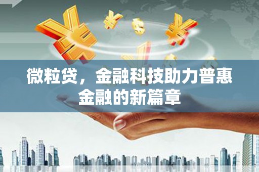 东乡族微粒贷，金融科技助力普惠金融的新篇章