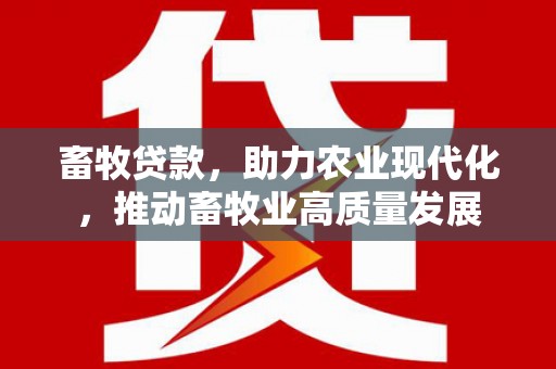 东乡族畜牧贷款，助力农业现代化，推动畜牧业高质量发展