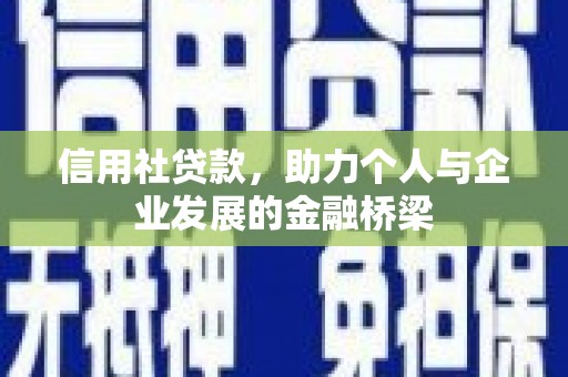 东乡族信用社贷款，助力个人与企业发展的金融桥梁
