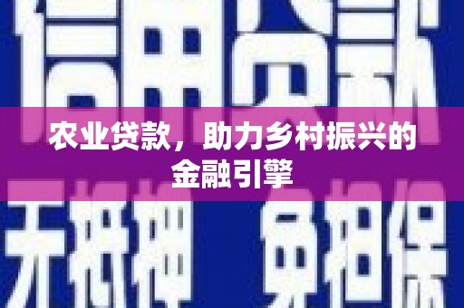 东乡族农业贷款，助力乡村振兴的金融引擎
