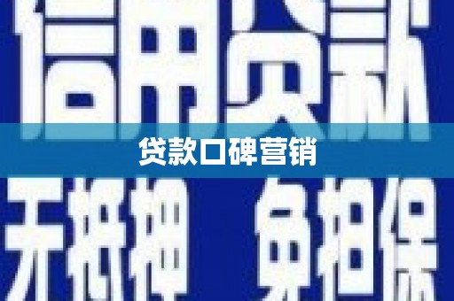 东乡族贷款口碑营销
