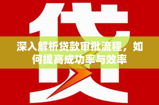 东乡族深入解析贷款审批流程，如何提高成功率与效率