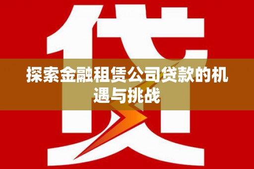东乡族探索金融租赁公司贷款的机遇与挑战