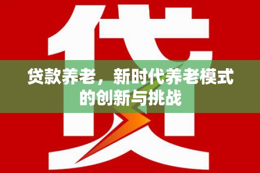 东乡族贷款养老，新时代养老模式的创新与挑战