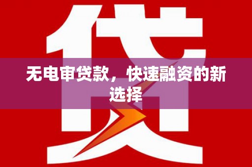 东乡族无电审贷款，快速融资的新选择