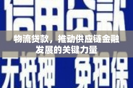 东乡族物流贷款，推动供应链金融发展的关键力量