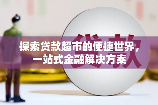 东乡族探索贷款超市的便捷世界，一站式金融解决方案