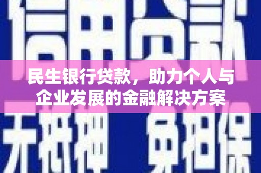 东乡族民生银行贷款，助力个人与企业发展的金融解决方案