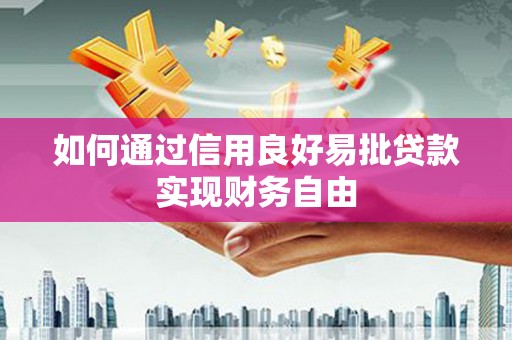 东乡族如何通过信用良好易批贷款实现财务自由