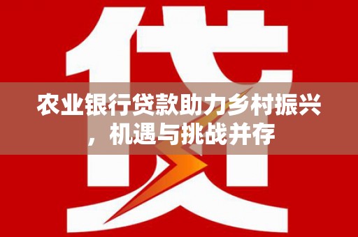 东乡族农业银行贷款助力乡村振兴，机遇与挑战并存